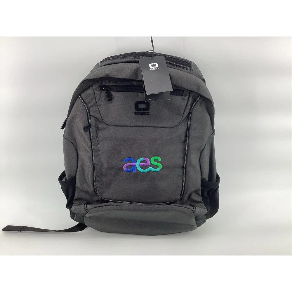 OGIO Range Pack Backpack Gray Black Laptop Tablet Multi Pocket Aes Logo